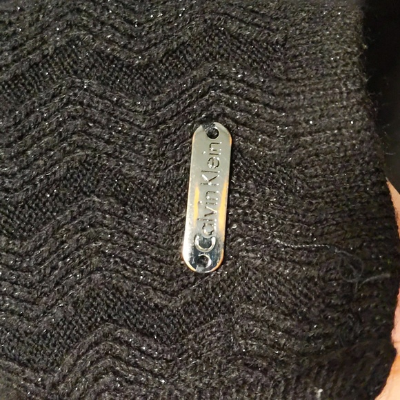 Calvin Klein Glitter Evening Wrap Shawl Black One Size - Picture 9 of 11